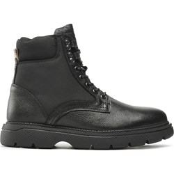 Czarne buty zimowe męskie BOSS HUGO na jesień casual sznurowane  - zdjęcie produktu