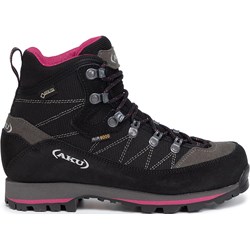 Buty trekkingowe damskie czarne na płaskiej podeszwie sportowe bez wzorów gore-tex  - zdjęcie produktu