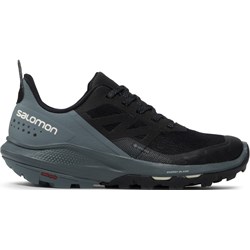 Czarne buty trekkingowe damskie Salomon sportowe sznurowane gore-tex na płaskiej podeszwie  - zdjęcie produktu