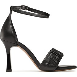 Sandały damskie Carinii czarne eleganckie na szpilce z klamrą  - zdjęcie produktu