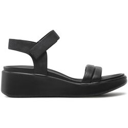 Sandały damskie Ecco czarne casualowe na lato z gumy  - zdjęcie produktu