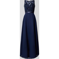 Sukienka Luxuar Fashion elegancka wieczorowa rozkloszowana z aplikacjami  maxi  - zdjęcie produktu