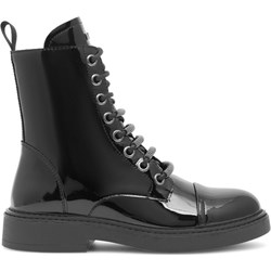 DKNY botki na płaskiej podeszwie czarne casualowe sznurowane  - zdjęcie produktu