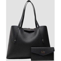 Shopper bag Guess duża matowa czarna w stylu glamour  - zdjęcie produktu