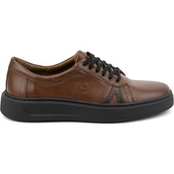 Półbuty męskie Komodo brązowe casual sznurowane skórzane  - zdjęcie produktu
