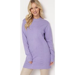 Sweter damski Born2be tkaninowy z okrągłym dekoltem  - zdjęcie produktu