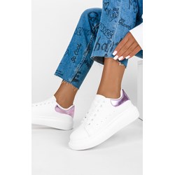 Buty sportowe damskie Casu sneakersy białe sznurowane casual  - zdjęcie produktu