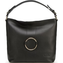 Czarna shopper bag Wittchen elegancka na ramię ze skóry  - zdjęcie produktu