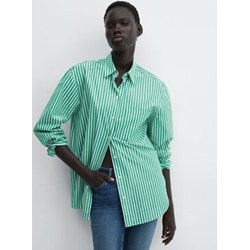 Koszula damska Mango zielona na wiosnę w paski casual  - zdjęcie produktu