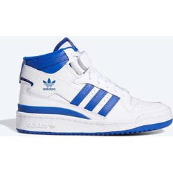 Białe buty sportowe dziecięce Adidas Originals sznurowane ze skóry  - zdjęcie produktu