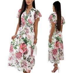 Sukienka w kwiaty boho kopertowa maxi  - zdjęcie produktu