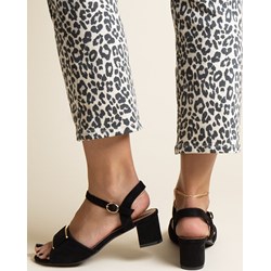 Sandały damskie Gemre na słupku na lato eleganckie z klamrą  - zdjęcie produktu