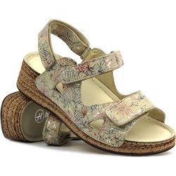 Sandały damskie Helios Komfort skórzane na koturnie casual  - zdjęcie produktu