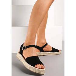 Sandały damskie Renee czarne z klamrą na lato  - zdjęcie produktu