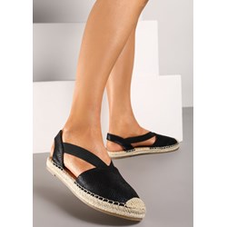 Espadryle damskie Renee czarne casual na płaskiej podeszwie z tkaniny  - zdjęcie produktu