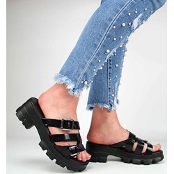 Klapki damskie Zaxy czarne z gumy  - zdjęcie produktu