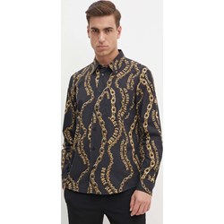 Koszula męska Versace Jeans z długimi rękawami z klasycznym kołnierzykiem w abstrakcyjnym wzorze  - zdjęcie produktu