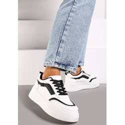 Buty sportowe damskie Renee sneakersy białe na płaskiej podeszwie casual  - zdjęcie produktu