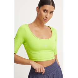 Zielona bluzka damska Adidas z okrągłym dekoltem casual  - zdjęcie produktu