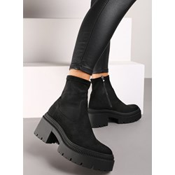 Botki Born2be z zamkiem jesienne eleganckie na obcasie  - zdjęcie produktu
