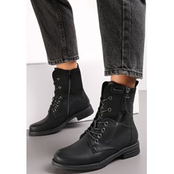 Botki Renee na zamek na platformie czarne casual  - zdjęcie produktu