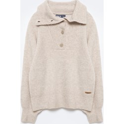 Sweter damski BIG STAR beżowy casual z golfem  - zdjęcie produktu