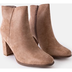 Botki Gemre beżowe na obcasie eleganckie  - zdjęcie produktu