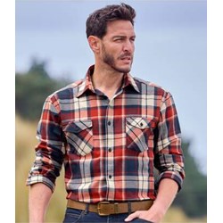 Koszula męska Atlas For Men casual jesienna z klasycznym kołnierzykiem tkaninowa  - zdjęcie produktu