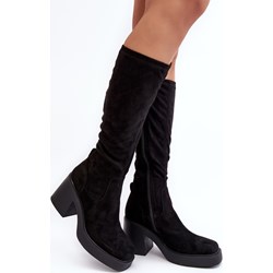 Kozaki damskie S.Barski na zimę eleganckie na obcasie  - zdjęcie produktu