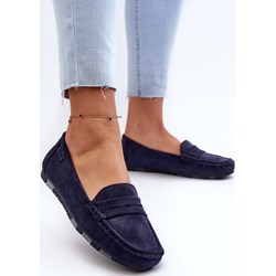 Mokasyny granatowe BIG STAR na wiosnę casual zamszowe płaskie  - zdjęcie produktu