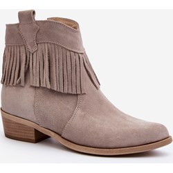 Botki Zazoo na zamek na obcasie zamszowe  - zdjęcie produktu