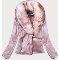 Różowa kurtka damska Libland rockowa bez kaptura krótka  - zdjęcie produktu