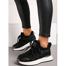 Buty sportowe damskie Renee sneakersy czarne wiązane  - zdjęcie produktu