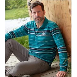 T-shirt męski Atlas For Men z długimi rękawami w paski  - zdjęcie produktu