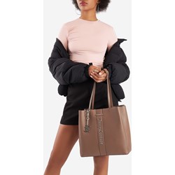 Shopper bag Juicy Couture matowa brązowa na ramię mieszcząca a8  - zdjęcie produktu