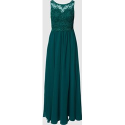 Sukienka Laona elegancka wieczorowa na zimę maxi z okrągłym dekoltem  - zdjęcie produktu