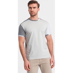 T-shirt męski Ombre szary z krótkim rękawem  - zdjęcie produktu