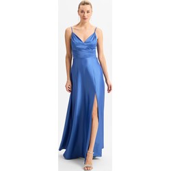 Niebieska sukienka Marie Lund w serek maxi elegancka  - zdjęcie produktu