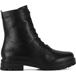 Botki Remonte czarne płaskie wiązane  - zdjęcie produktu