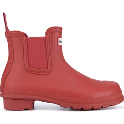 Kalosze damskie Hunter czerwone płaskie bez zapięcia  - zdjęcie produktu