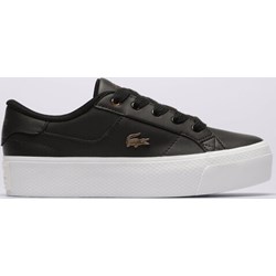 Trampki damskie Lacoste płaskie czarne sznurowane sportowe  - zdjęcie produktu