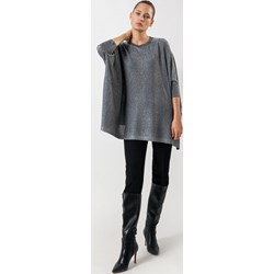 Bluzka damska Molton z wiskozy szara z okrągłym dekoltem  - zdjęcie produktu