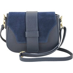 Niebieska listonoszka Barberini`s przez ramię skórzana lakierowana  - zdjęcie produktu