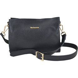 Listonoszka czarna Barberini`s elegancka skórzana matowa bez dodatków na ramię  - zdjęcie produktu