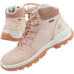 Różowe buty trekkingowe damskie 4F wiązane na wiosnę  - zdjęcie produktu