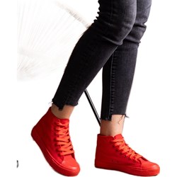 Trampki damskie z tkaniny sznurowane  - zdjęcie produktu