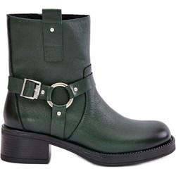 Botki Zazoo casual na obcasie ze skóry  - zdjęcie produktu