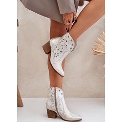 Lewski Shoes botki eleganckie białe na zamek  - zdjęcie produktu