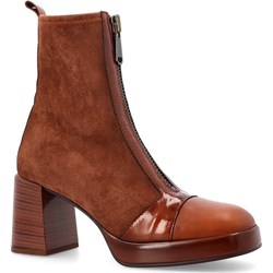 Botki Hispanitas eleganckie brązowe z zamkiem  - zdjęcie produktu