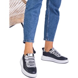 Buty sportowe damskie sneakersy płaskie wiosenne sznurowane  - zdjęcie produktu